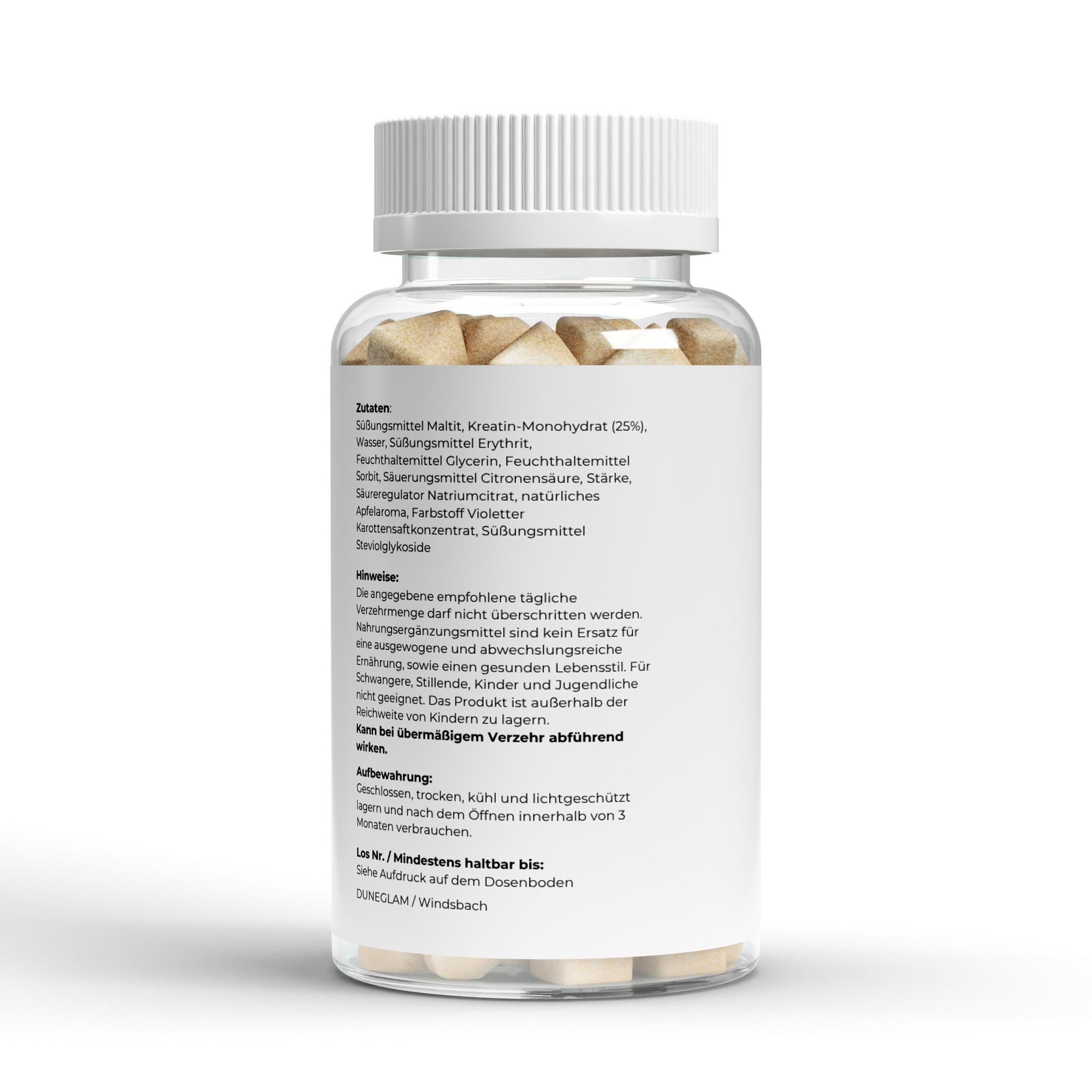 DUNEGLAMfit Hochdosierte Kreatin-Gummis (9000 mg) – Vegan, 30 Portionen – Sofort wirksam, keine unerwünschten Nebenwirkungen