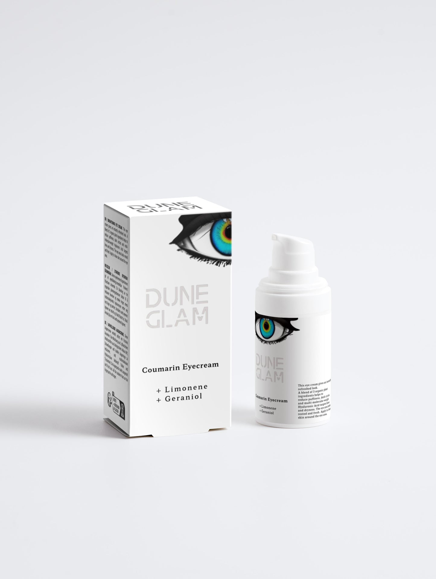 DUNEGLAM hochdosierte Augencreme 15ml mit Hyaluronsäure – Feuchtigkeitsspendende Formel für einen strahlenden Blick