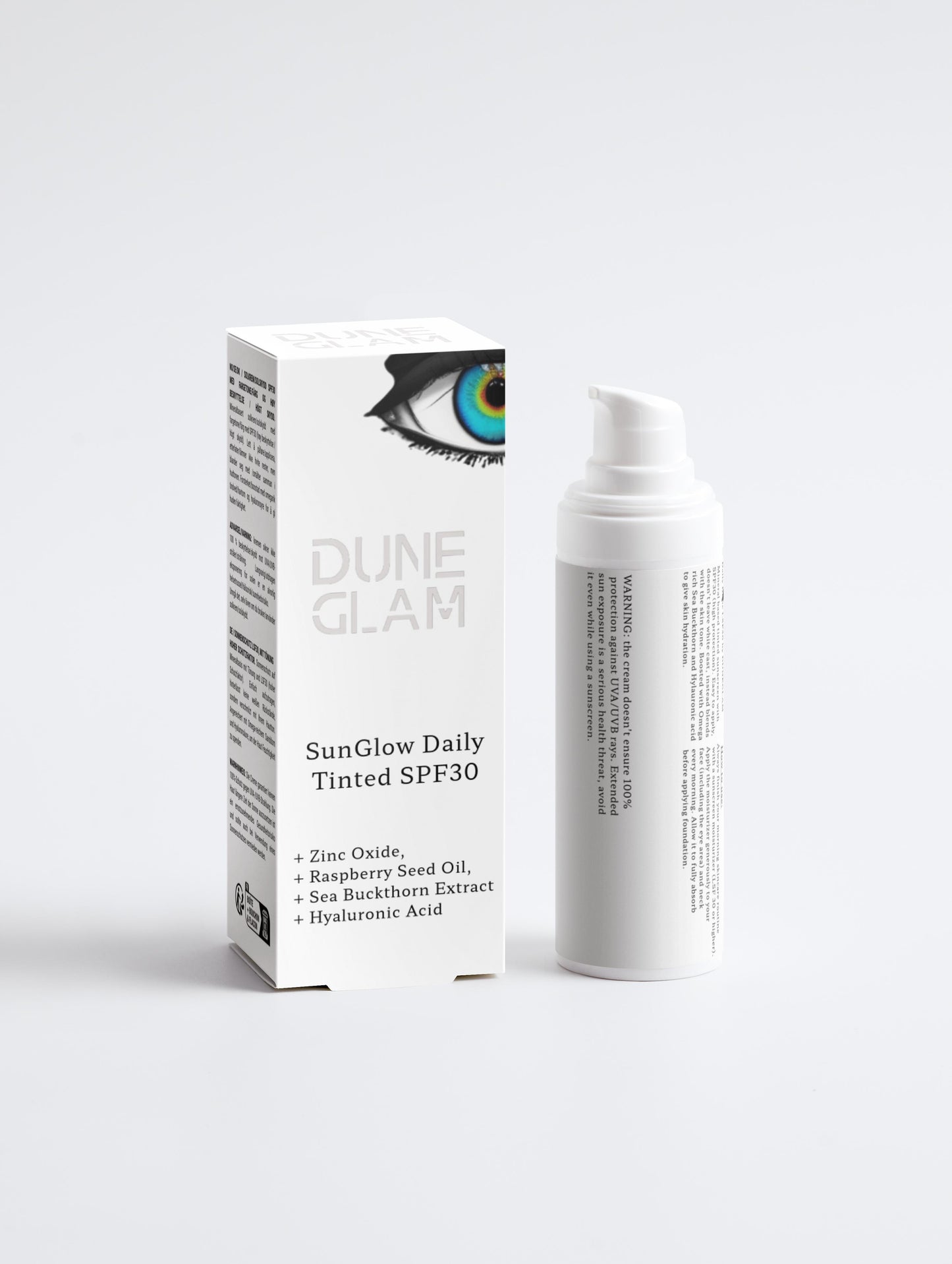 DUNEGLAM Tinted Sunscreen SPF 30 (30ml) – Perfect Complexion with High Protection & Intense Hydration with Sea Buckthorn, Zinc Oxide for Deep Care